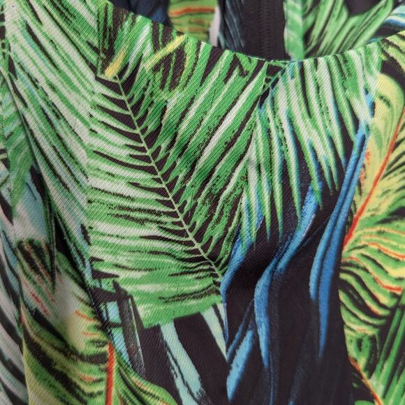 Bronx and Banco Jungle Jumpsuit Tropical Palms Green Black Size XXL Preowned - Picture 9 of 16